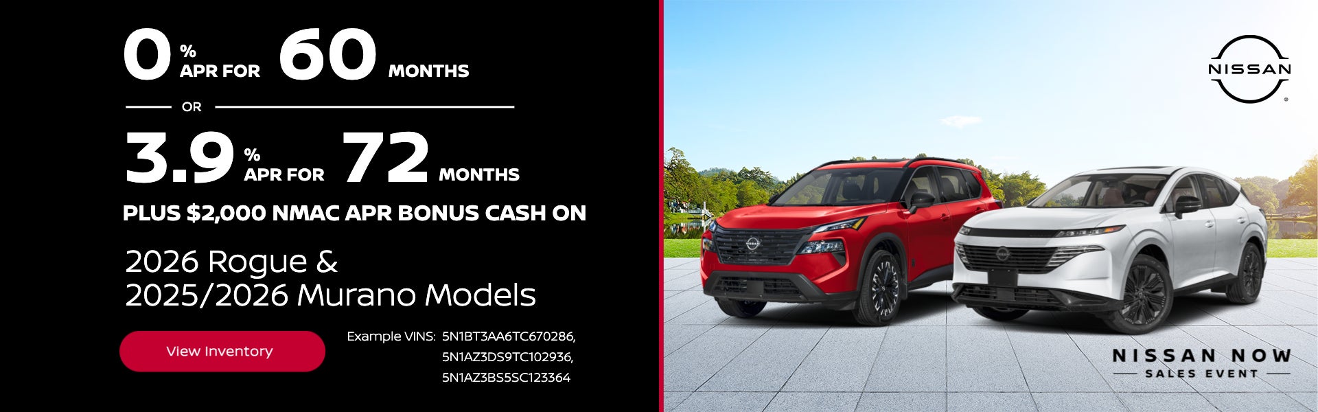 2026 Rogue & 2025/2026 Murano Models